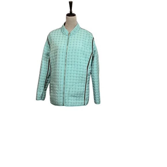 Susan Graver jacket Sz 1X reversible quilted brown & turquoise unique … - Picture 6 of 12